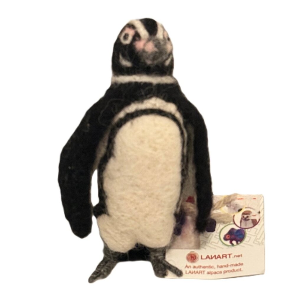 Lanart Alpaca Wool Handmade Stuffed Plush Penguin Toy Ornament Peru